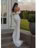 Off Shoulder Ivory Glitter Lace Tulle Stunning Wedding Dress